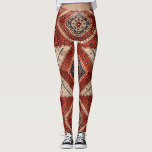 Leggings Tapis persan turc oriental rouge