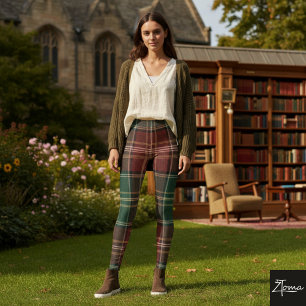 Leggings Tartan à carreaux classique rouge vert répétitif