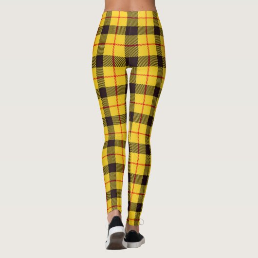 Leggings Tartan à plaid jaune (Dos)
