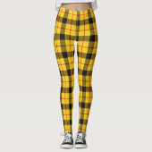 Leggings Tartan à plaid jaune (Devant)