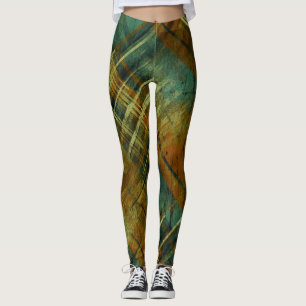 Leggings Tartan Autonome Désireux Vérifier Mélange Terre