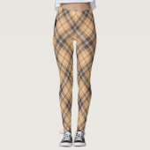 Leggings Tartan beige et Brown (Devant)
