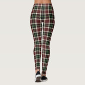 Leggings Tartan blanc foncé bordeaux vert (Dos)