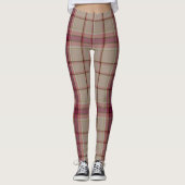 Leggings Tartan de Noël Rose (Devant)