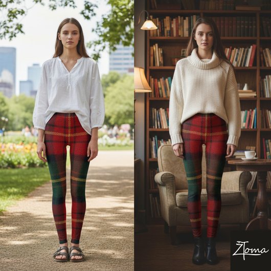 Leggings Tartan de vacances vibrant