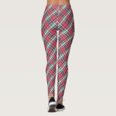 Leggings Tartan Diagonal Rouge Vert Dense Plaid (Dos)