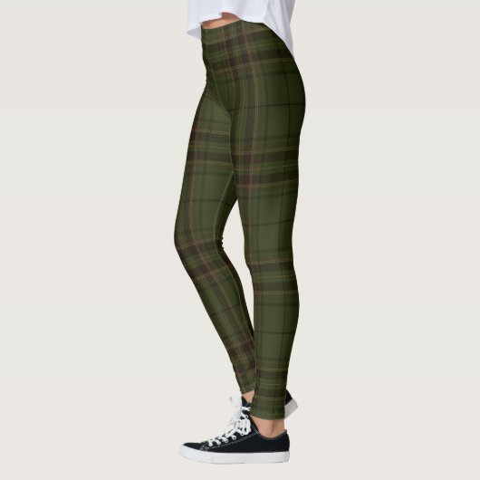 Leggings Tartan écossais Brown noir vert foncé (Gauche)