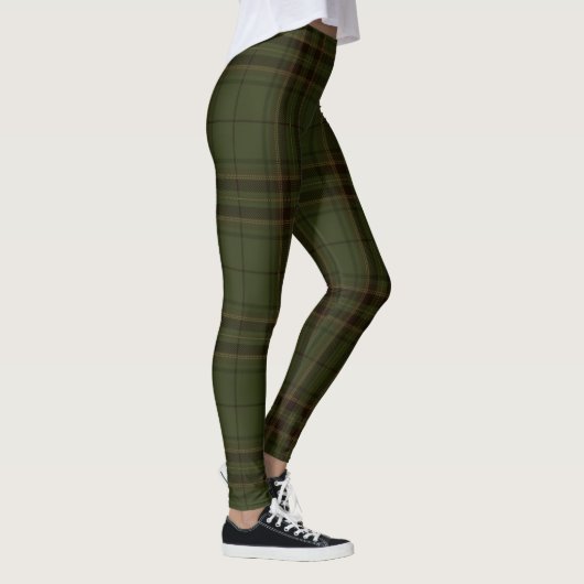 Leggings Tartan écossais Brown noir vert foncé (Droite)