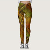 Leggings Tartan en état de détresse Chèque vert Brown Mix (Devant)