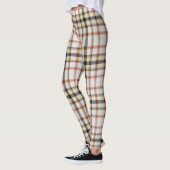 Leggings Tartan géant blanc orange jaune noir (Gauche)