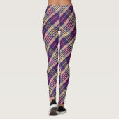 Leggings Tartan mauve, or et bleu (Dos)