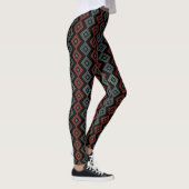 Leggings tartan moderne rouge et bleu Capri (Droite)