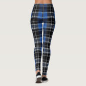Leggings Tartan noir bleu et argent (Dos)