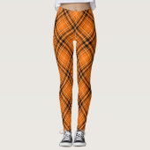 Leggings Tartan orange d'Halloween (Devant)