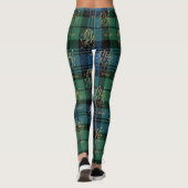 Leggings Tartan Plaid Campbell Joyeux Noël brillant (Dos)