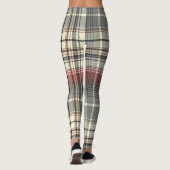 Leggings Tartan Plaid Motif gris blanc (Dos)