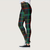 Leggings Tartan plaid motif, vert et rouge, (Gauche)