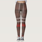 Leggings Tartan Plaid Rouge Traditionnel Collection tendanc (Devant)