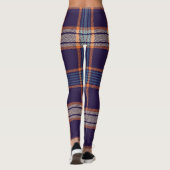 Leggings Tartan plaid, texture marine colorée. (Dos)