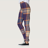 Leggings Tartan plaid, texture marine colorée. (Gauche)