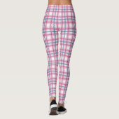 Leggings Tartan Rose Et Bleu (Dos)