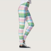Leggings Tartan rose Turquoise Bleu Chaux Vert Tartan Plaid (Droite)