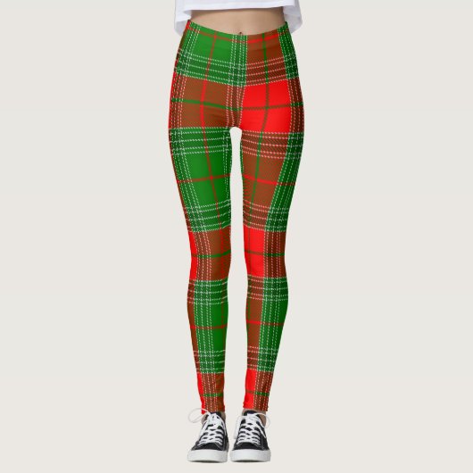 Leggings Tartan rouge et vert (Devant)