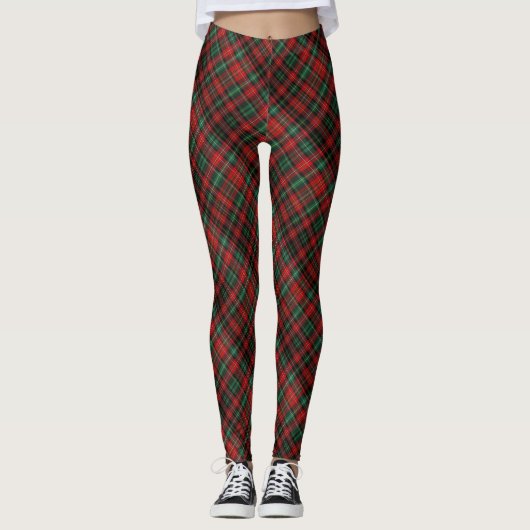 Leggings Tartan rouge et vert (Devant)