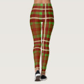 Leggings Tartan rouge et vert festif (Dos)