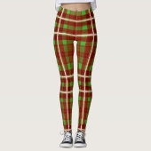Leggings Tartan rouge et vert festif (Devant)