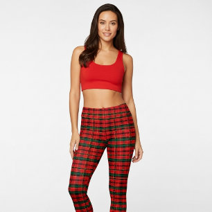 Leggings Tartan rouge et vert Festif