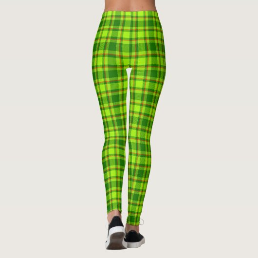 Leggings Tartan rouge vert À damiers Motif plaid (Dos)