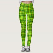 Leggings Tartan rouge vert À damiers Motif plaid (Devant)