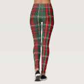 Leggings Tartan Rouge Vert Noël Profond (Dos)