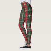 Leggings Tartan Rouge Vert Noël Profond (Gauche)
