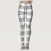 Leggings Tartan tacheté Cool noir et blanc (Devant)