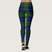 Leggings tartan Urquhart bleu vert plaid (Dos)