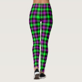 Leggings Tartan vert d'Halloween et violet (Dos)