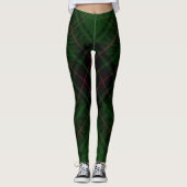 Leggings Tartan vert rouge tendance Diagonal Plaid (Devant)