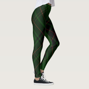 Leggings Tartan vert rouge tendance Diagonal Plaid