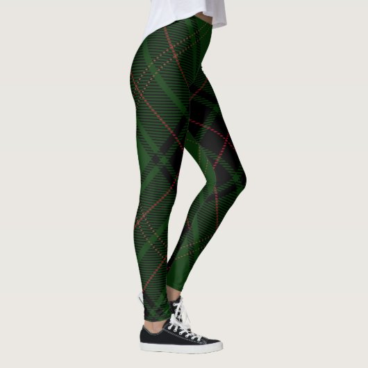 Leggings Tartan vert rouge tendance Diagonal Plaid (Droite)