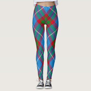Leggings Tartan, ville d'Édimbourg, plaid Blue Red Purple