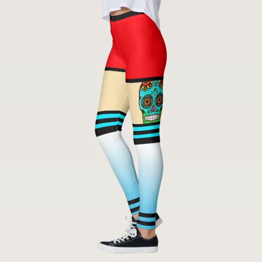 Leggings Tatouage Crâne de Sucre (Gauche)