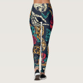 Leggings Tatouage crânien Vintage (Dos)