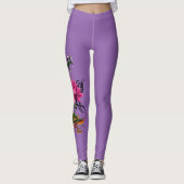 Leggings Tatouage de dragon chinois vert gras lotus sarcell (Devant)