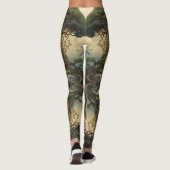 Leggings Tatouage de dragon d'arbre vert orange chinois (Dos)