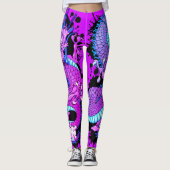 Leggings Tatouage de dragon violet Art sur le violet électr (Devant)
