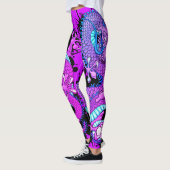 Leggings Tatouage de dragon violet Art sur le violet électr (Gauche)