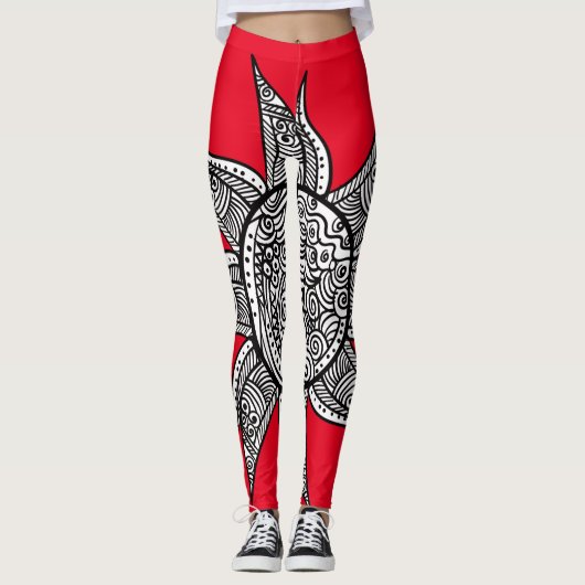 Leggings Tatouage de henné Sun Thunder_Cove (Devant)