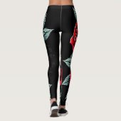 Leggings Tatouage Rose du crâne (Dos)